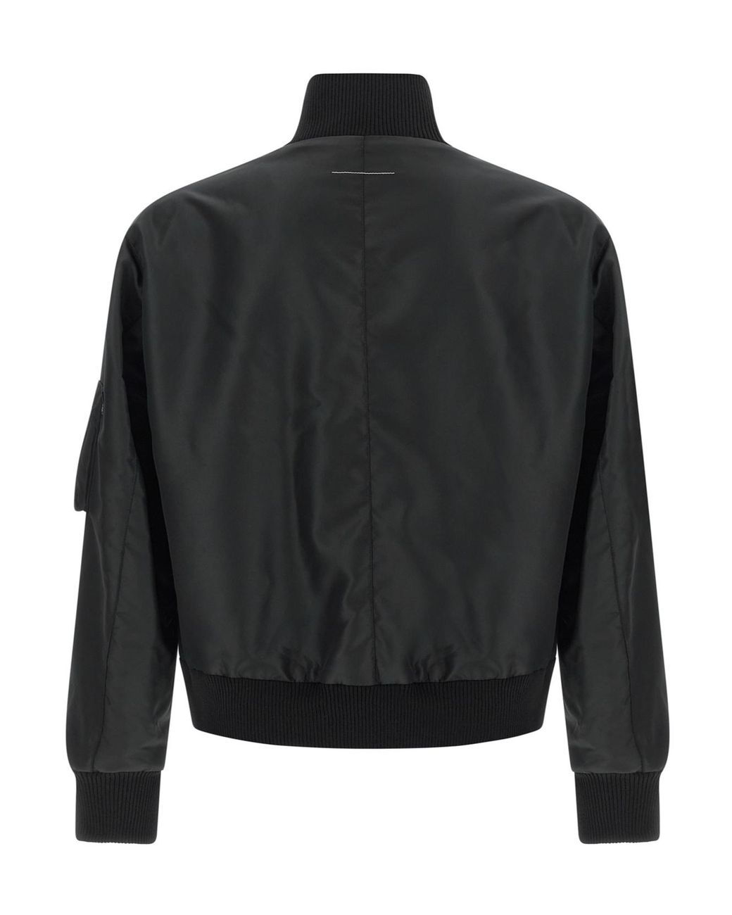 MM6 by Maison Margiela Black Stitched Bomber Jacket for men