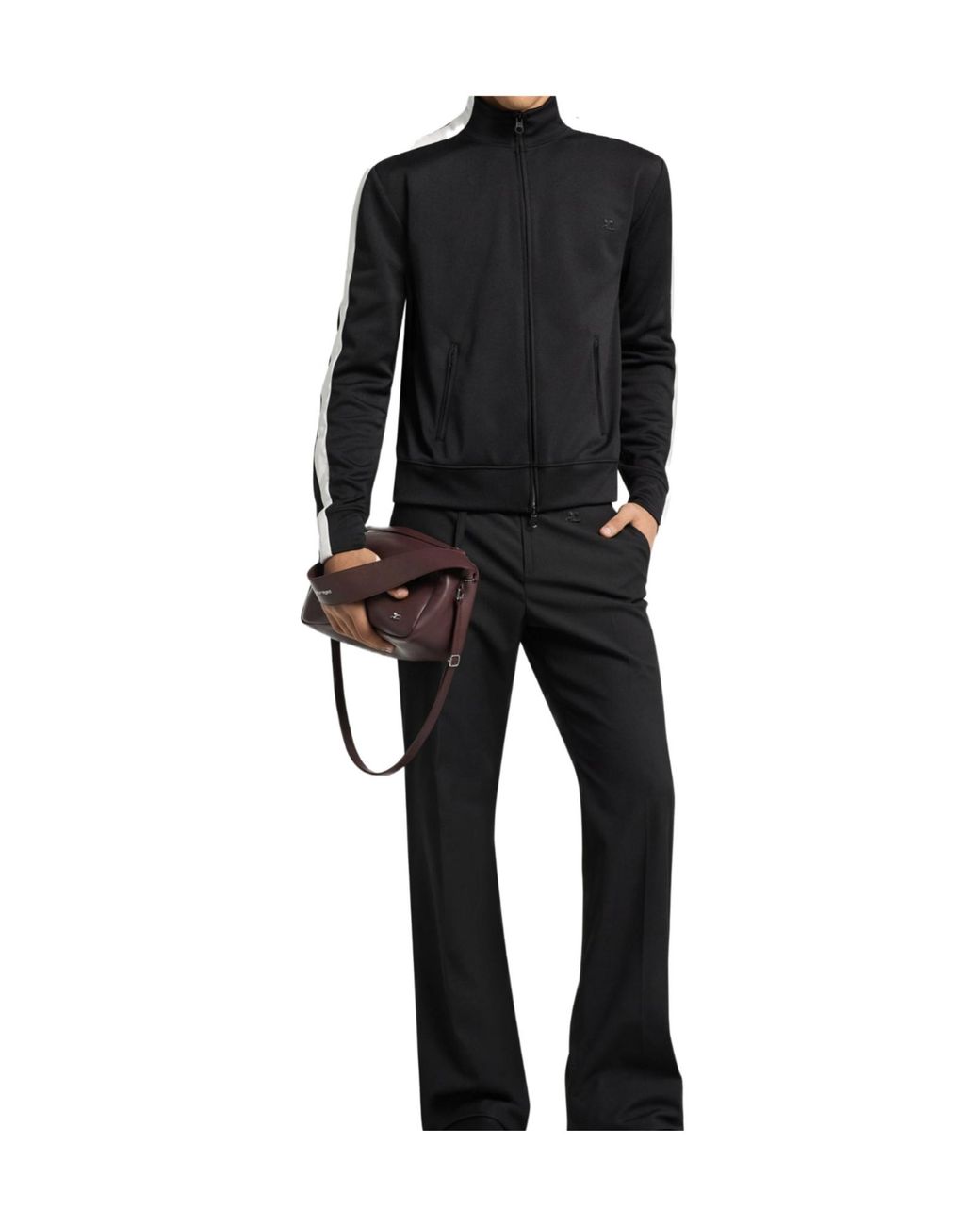 Courreges Black Side-Stripe Tracksuit Jacket for men