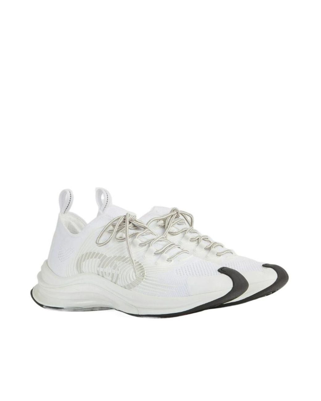 Gucci White Run Lace-Up Sneakers for men