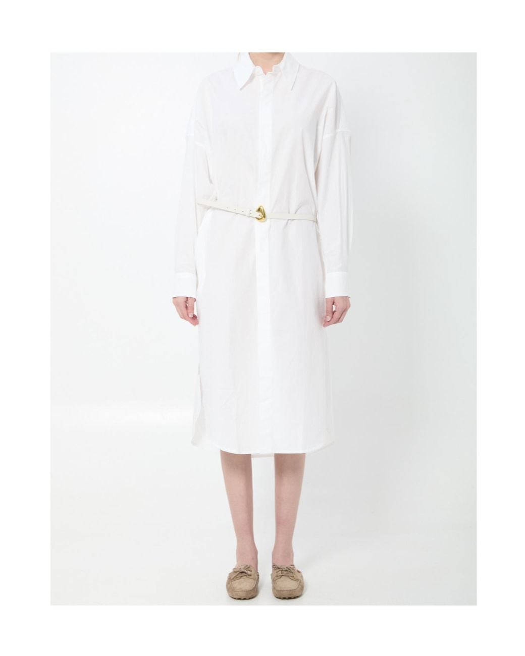 Frankie Shop White Bloom Midi Shirt Dress