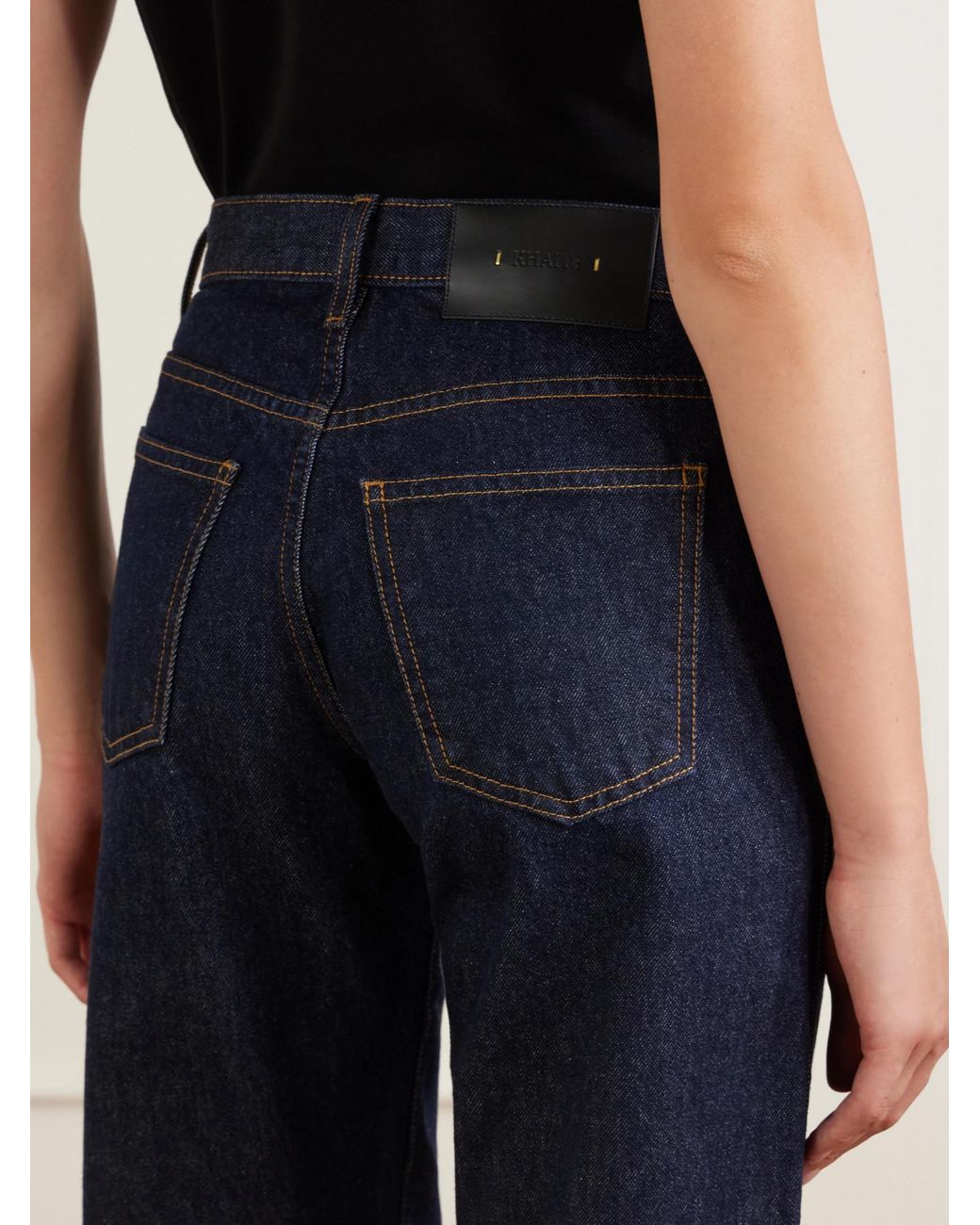 Khaite Blue Mid-Rise Straight-Leg Jeans
