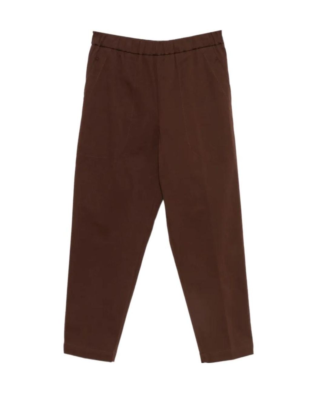 Fabiana Filippi Brown Elasticated-Waistband Tapered Trousers