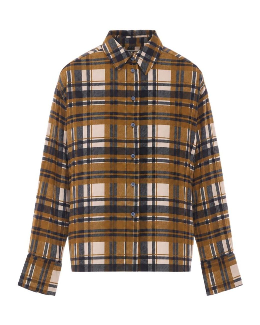 Essentiel Antwerp Brown Krispy Checked Button-Up Shirt