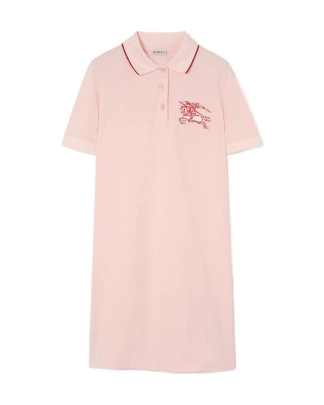 Burberry Pink Heart Knight Cotton Polo Shirt Dress
