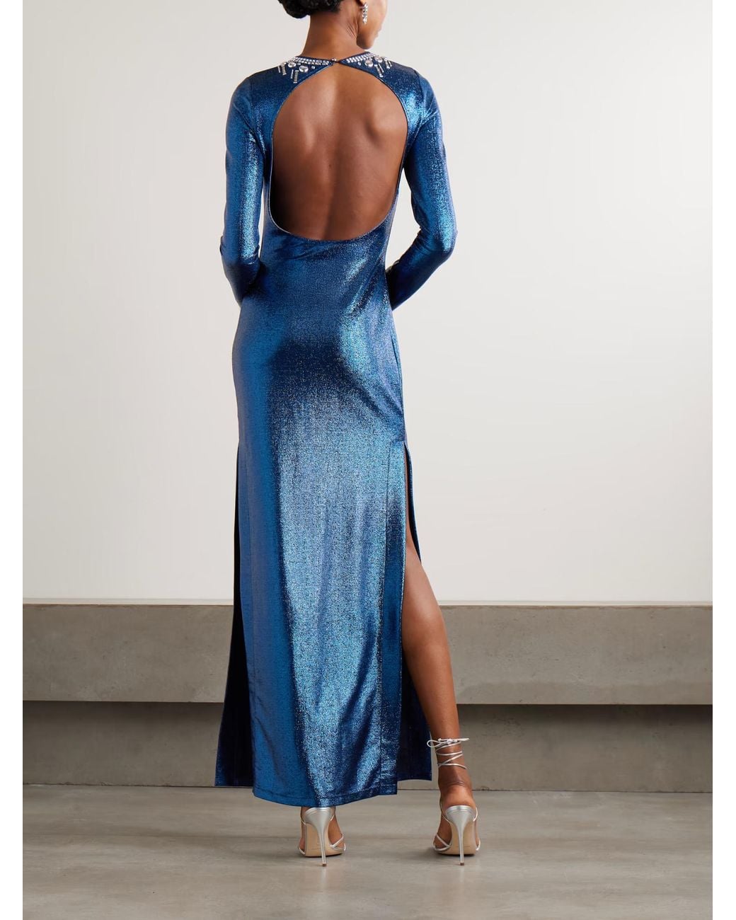 Rabanne Blue Hollow-Out Sequined Dress