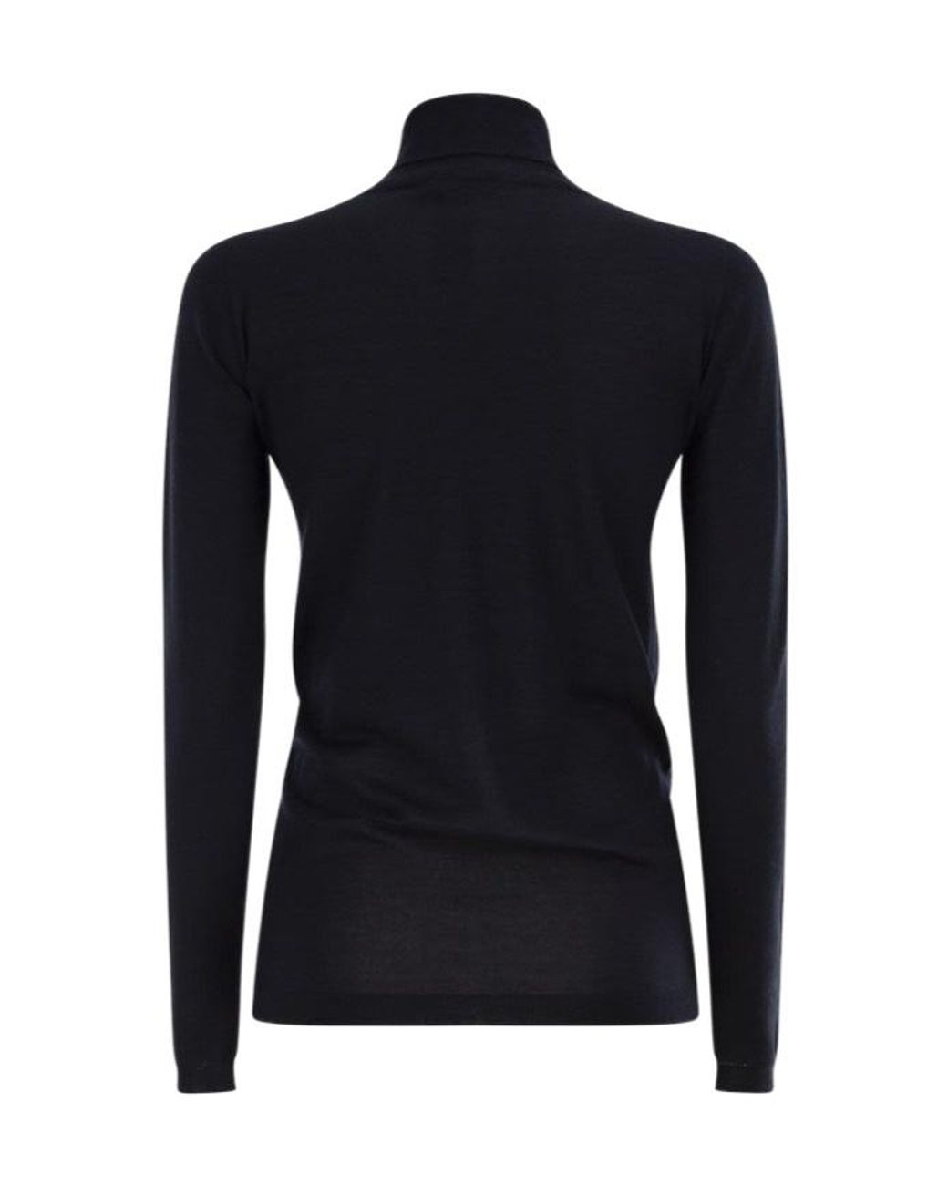 Fabiana Filippi Black Fine Knit Roll Neck Sweater
