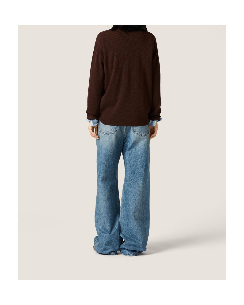 Miu Miu Brown Wool Polo Sweater