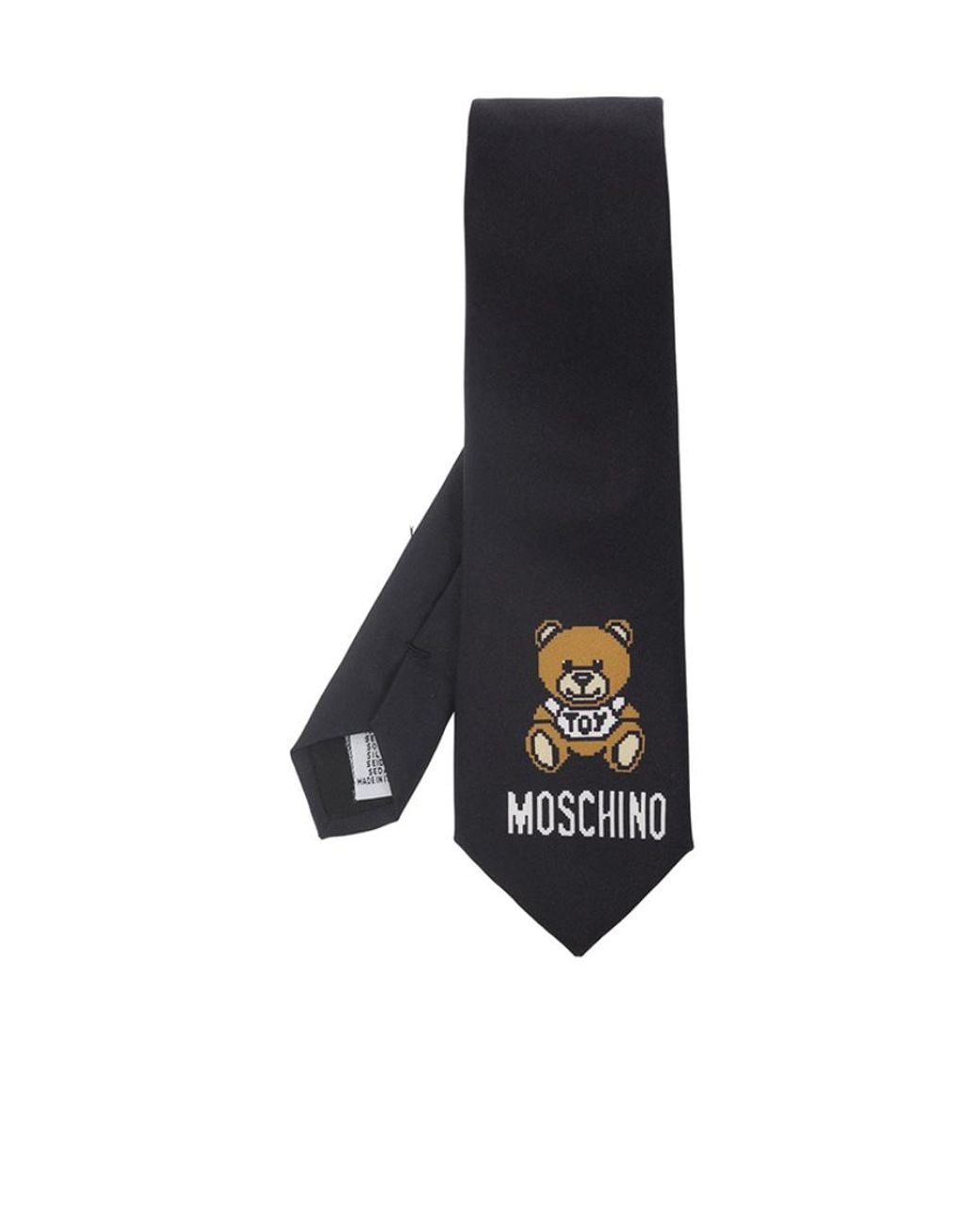 Moschino Black Logo Details Tie for men