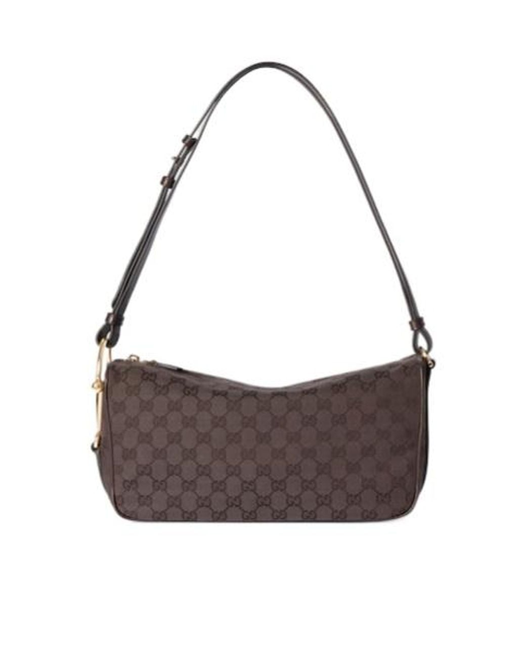 Gucci Brown Half Horsebit Medium Shoulder Bag