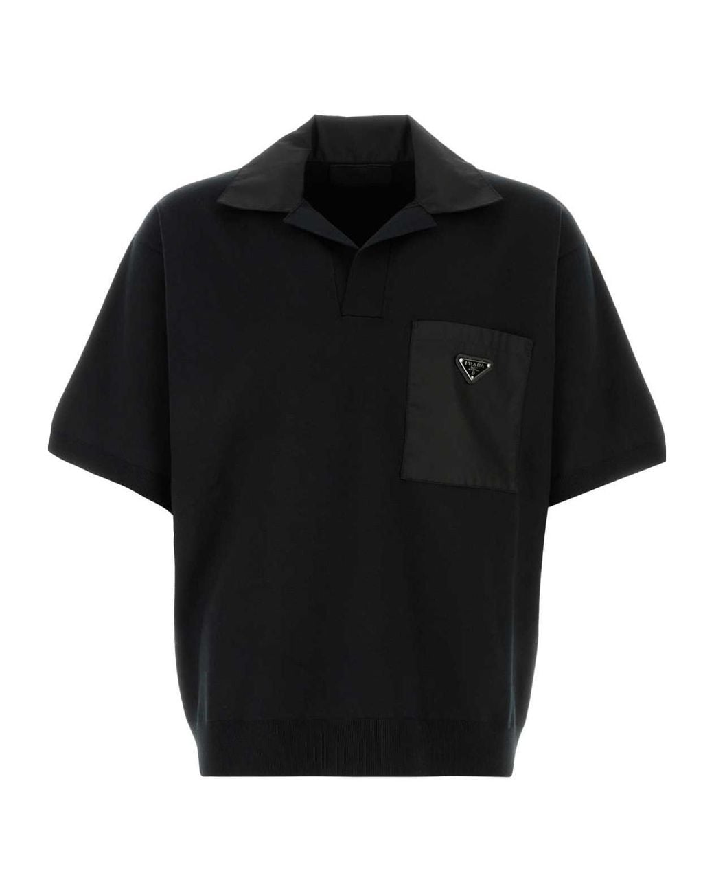 Prada Black Wool Polo Shirt for men