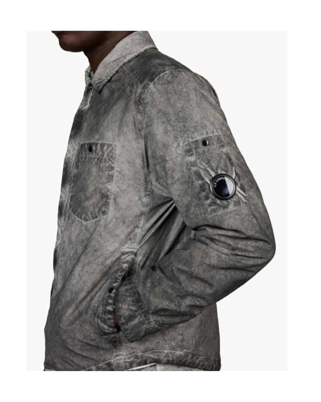 C P Company Gray Lens-Detail Shirt Jacket for men
