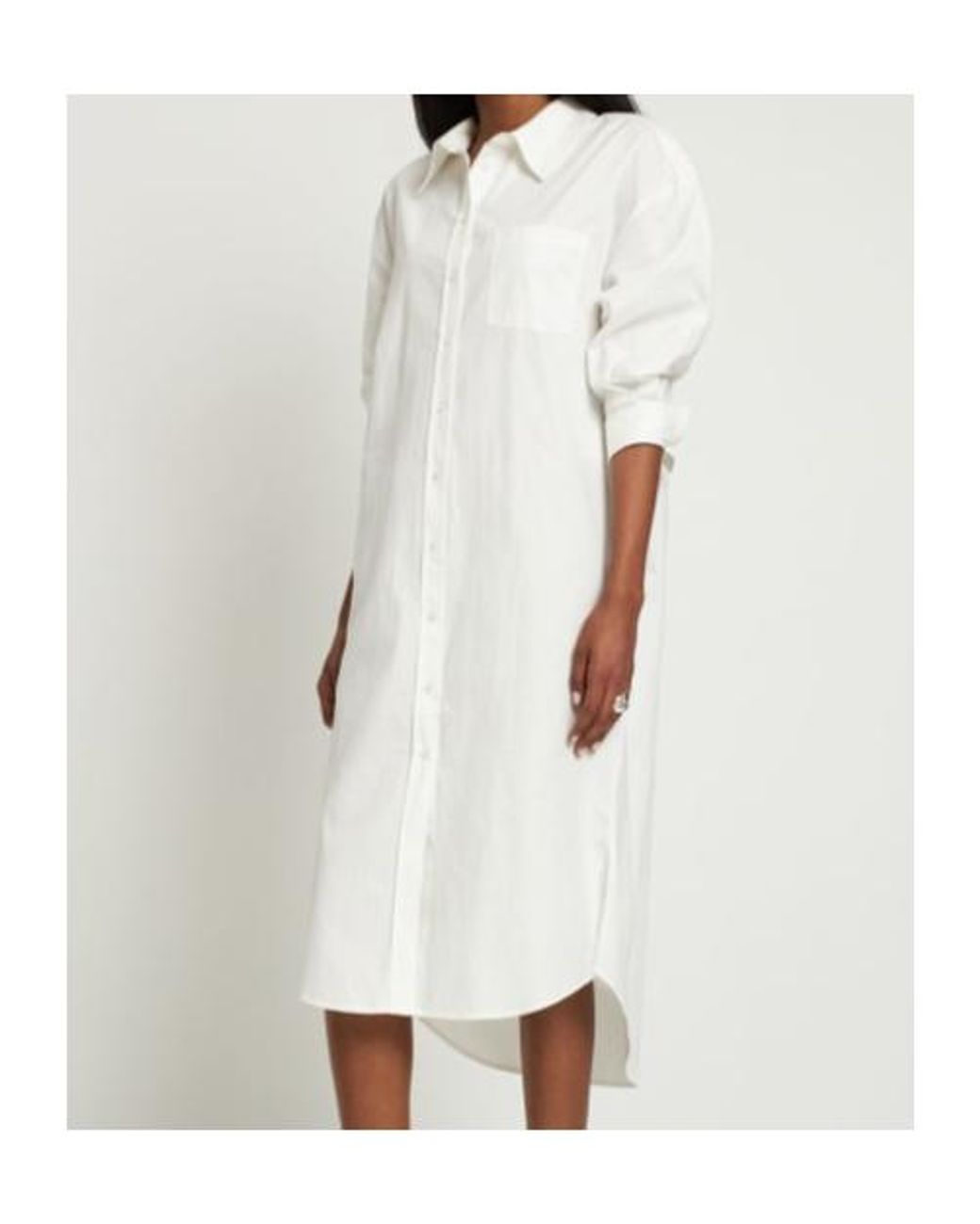 Anine Bing White Mika Shirt Cotton Poplin Midi Dress