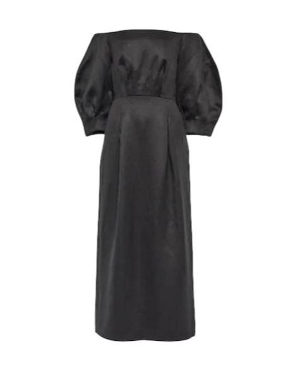 Gabriela Hearst Black Majano Off-The-Shoulder Midi Dress