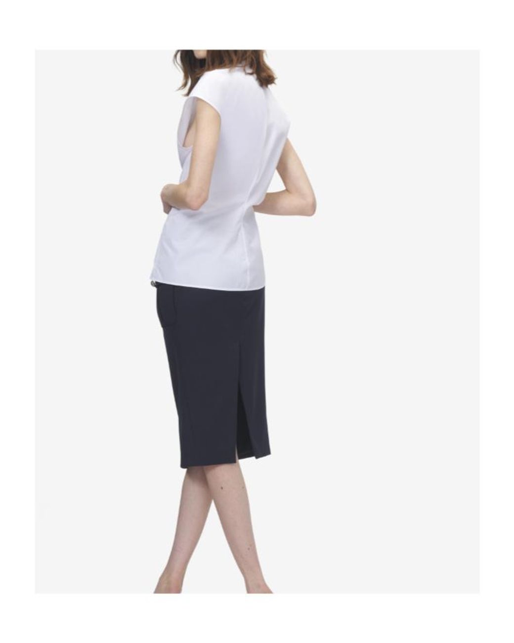 McQueen White Gathered Short Sleeved Shirt