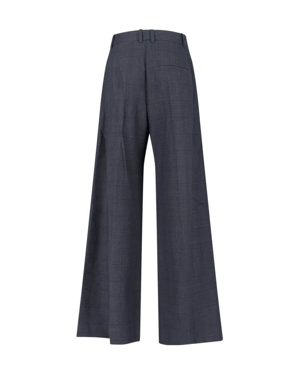 Frankie Shop Blue Brickell Plaid Wide-Leg Pants