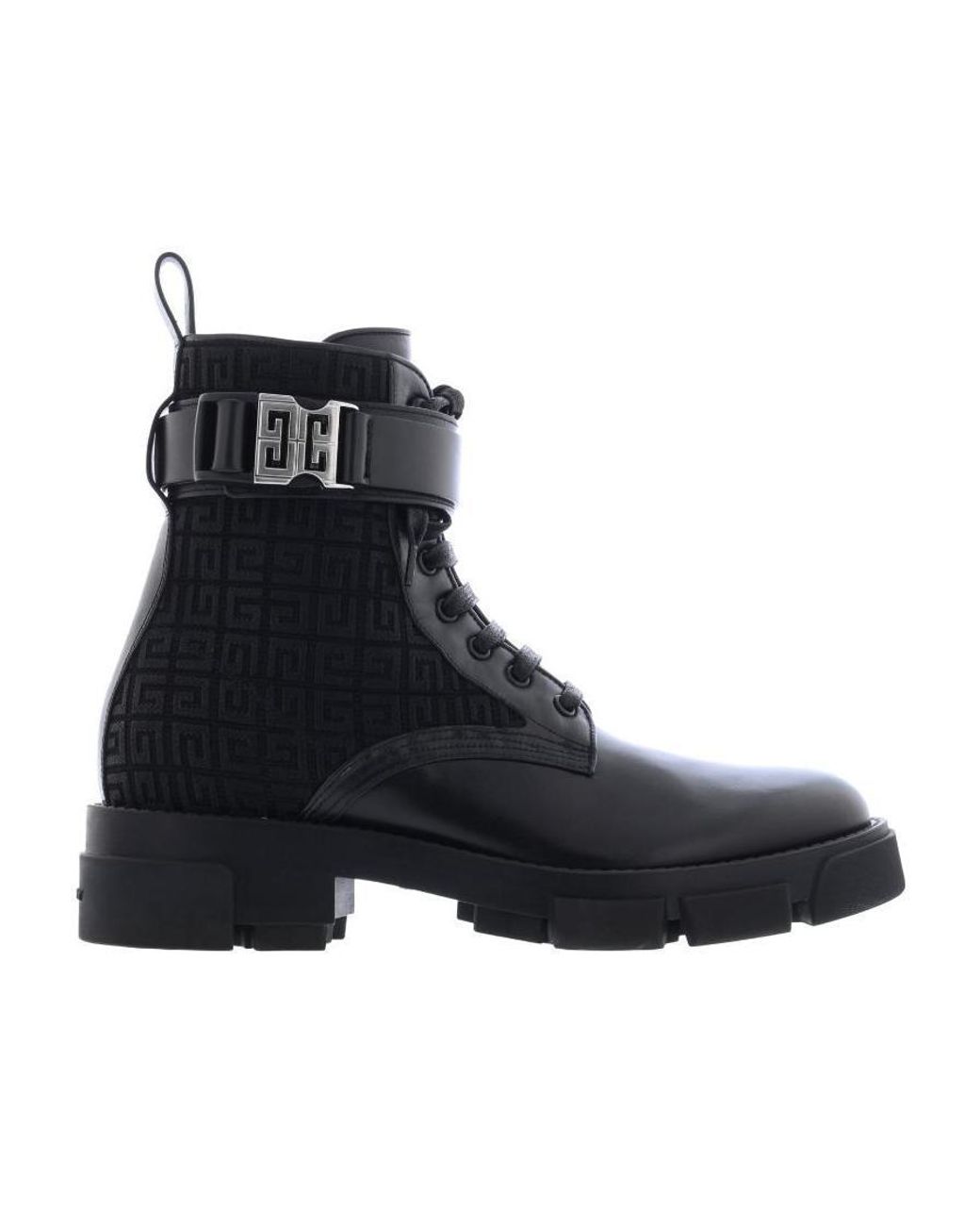Givenchy Black Logo Jacquard Lace-Up Ankle Boots for men