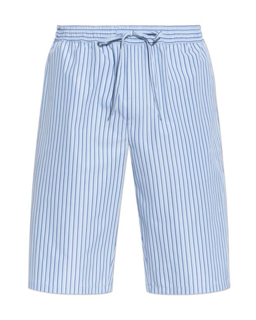 Dolce & Gabbana Blue Striped Shorts for men