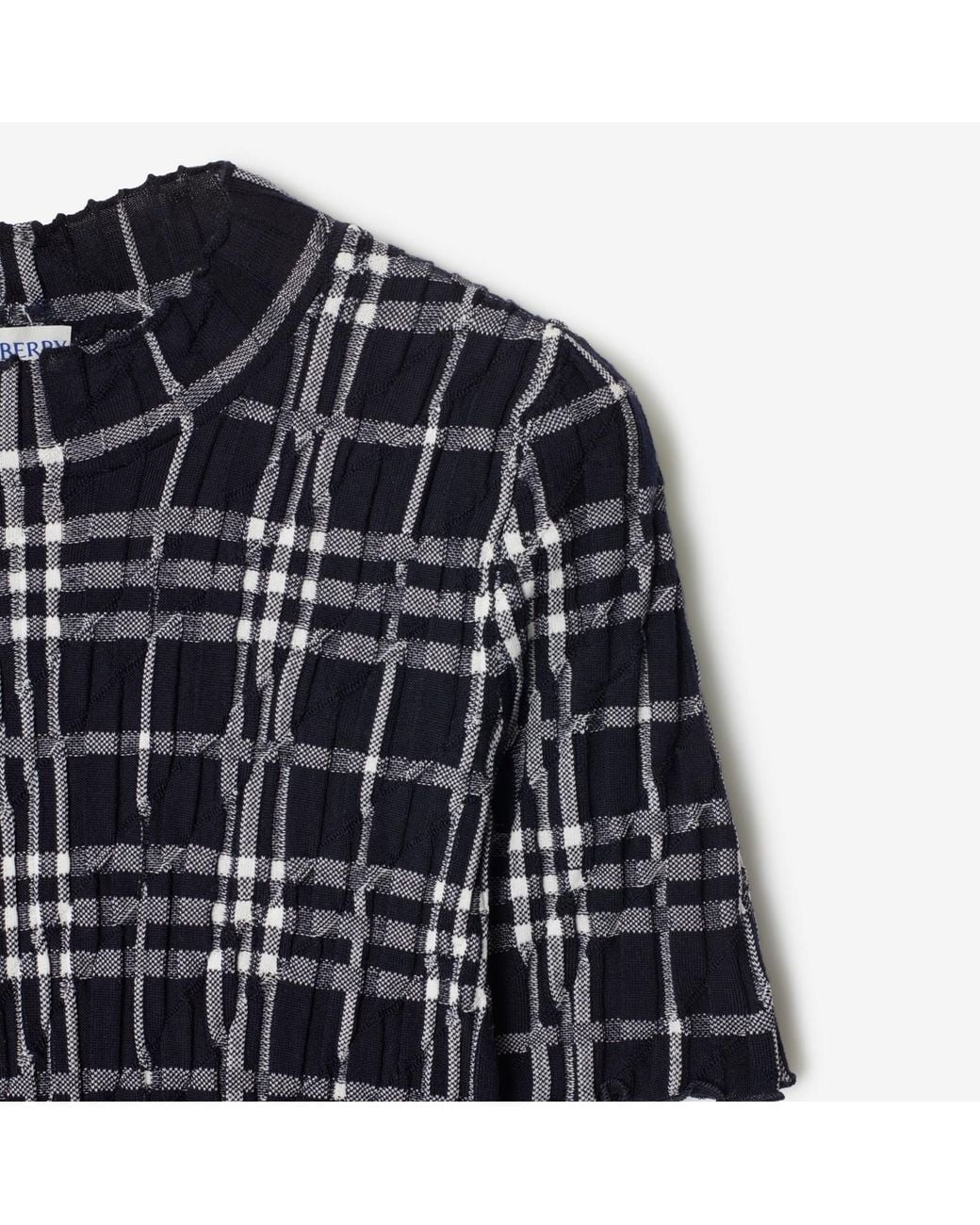 Burberry Black Checked Knitted Top