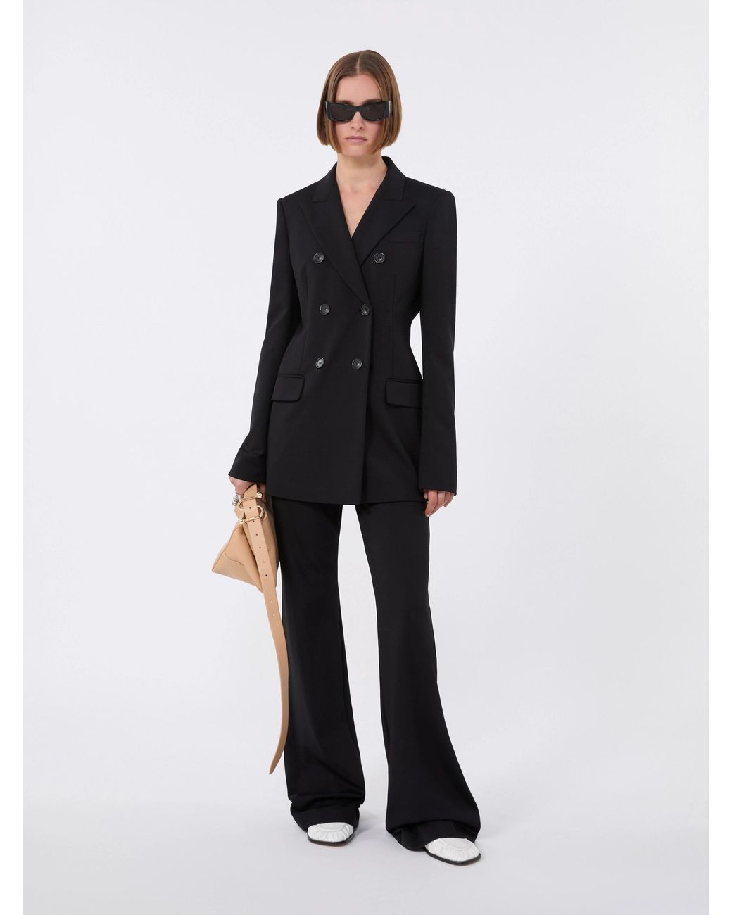 Sportmax Black Arco Double-Breasted Blazer