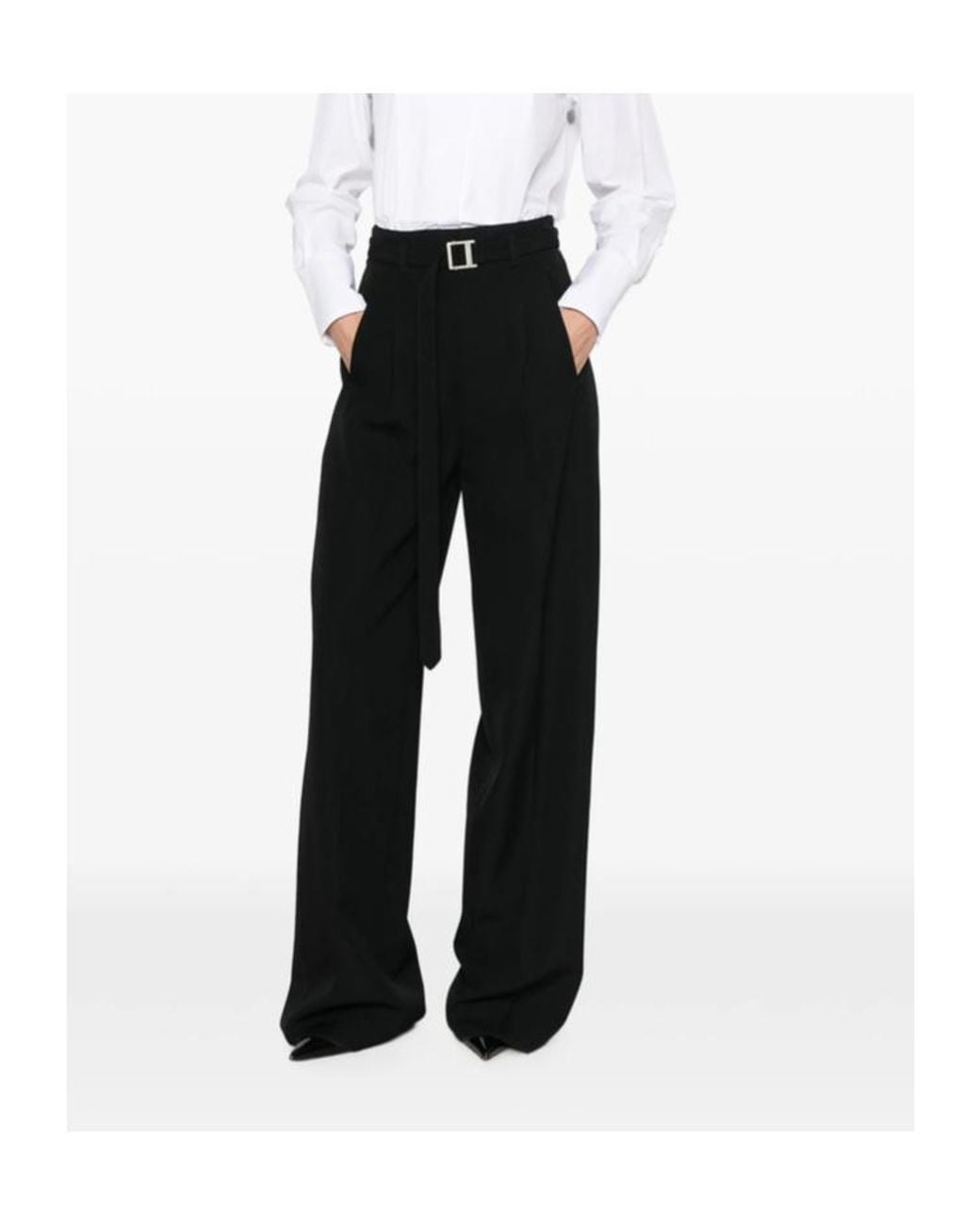 Seafarer Black Belted Wide-Leg Trousers