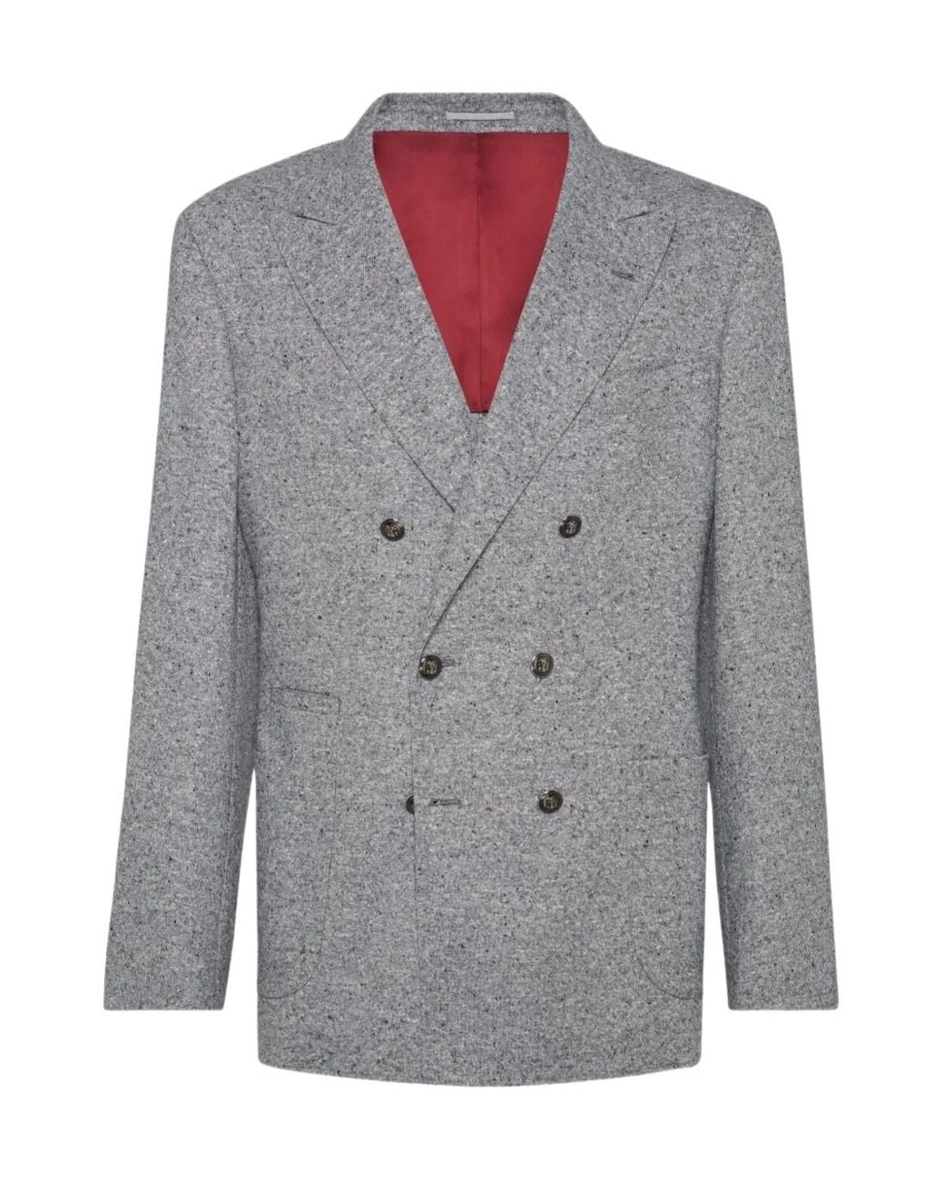 Brunello Cucinelli Gray Grisaille One-And-A-Half Breasted Deconstructed Blazer for men