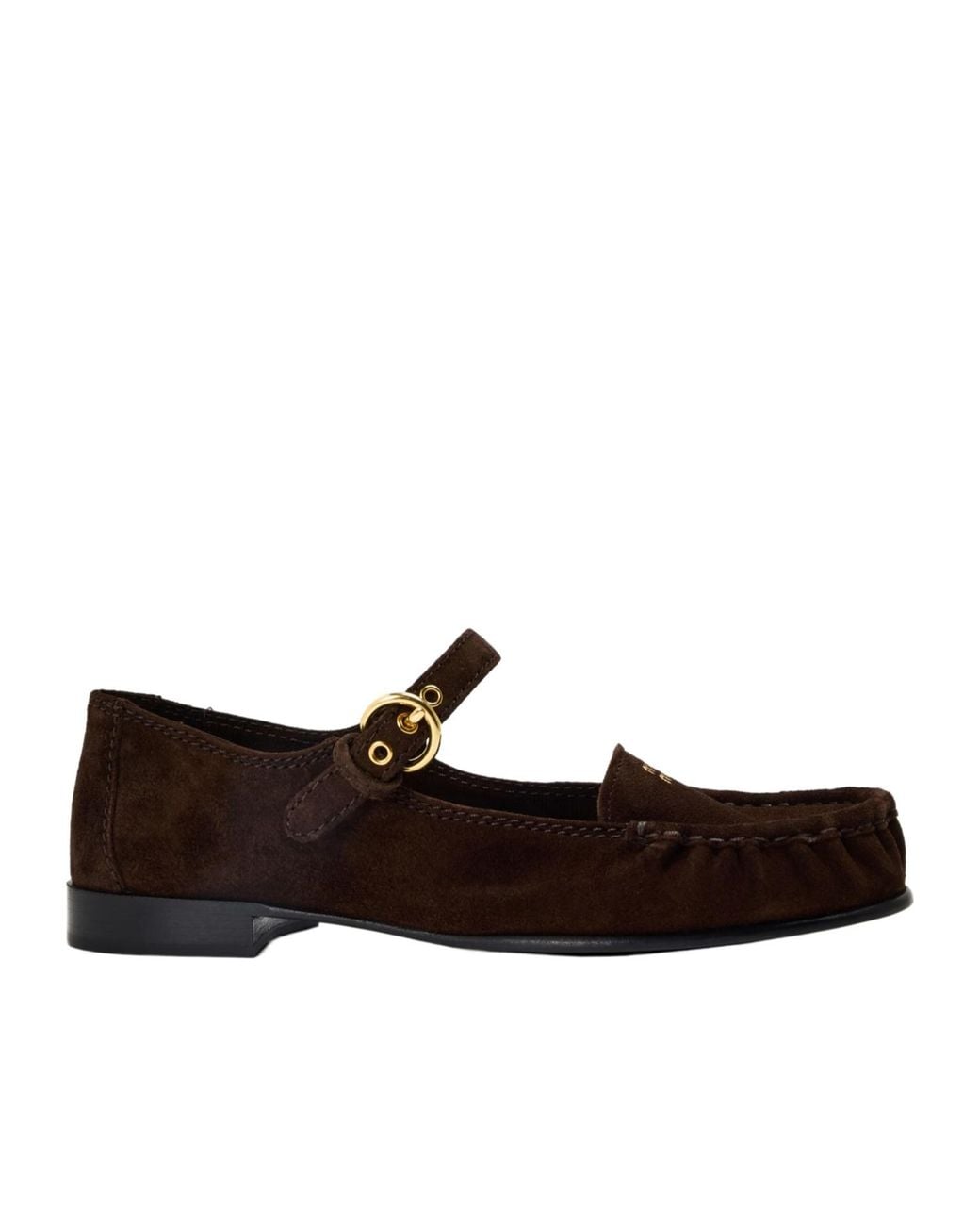 Miu Miu Brown Logo Ballet Shoes