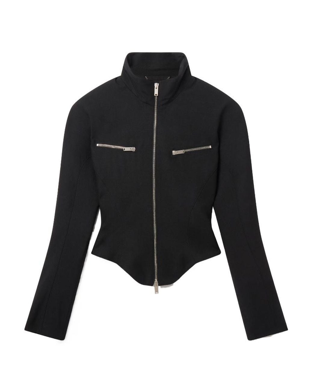 Stella McCartney Black Fitted-Waist Zip-Up Jacket