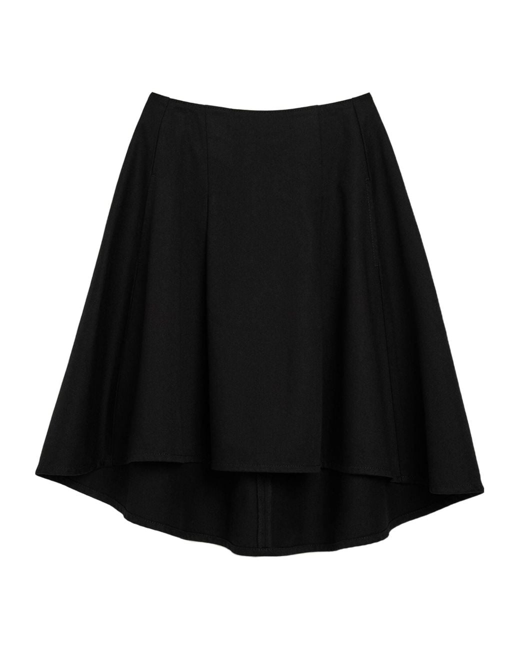 AMI Black Ami High-Low Flared Skirt