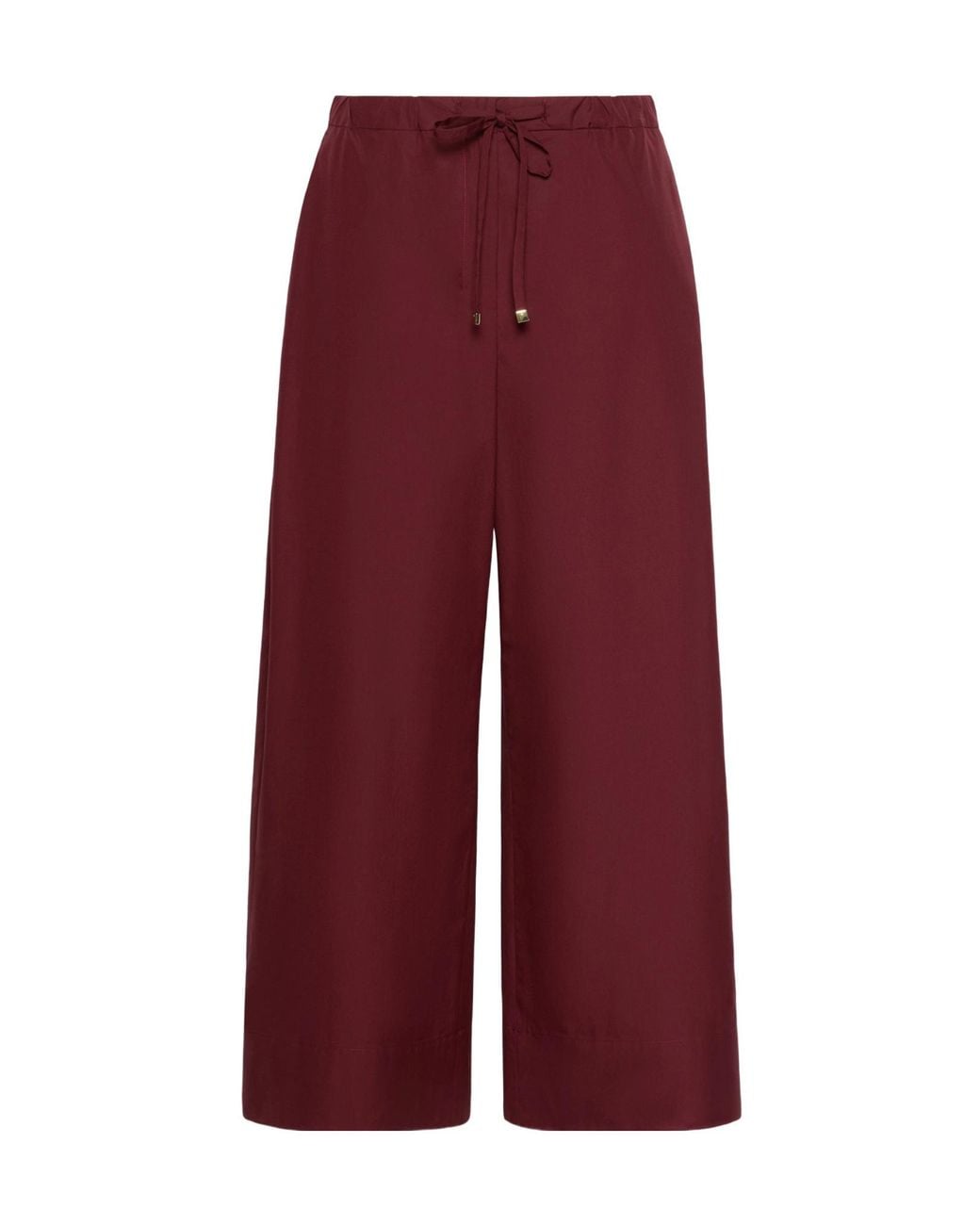 Max Mara Red Drawstring Wide-Leg Trousers