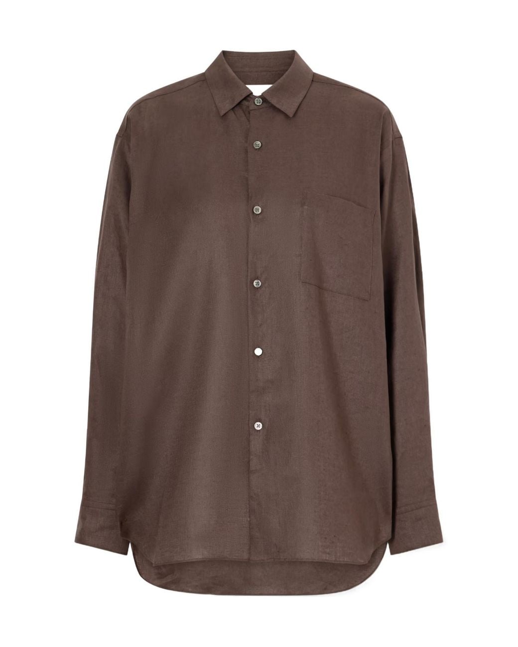 Ssstein Brown Oversized Linen Shirt