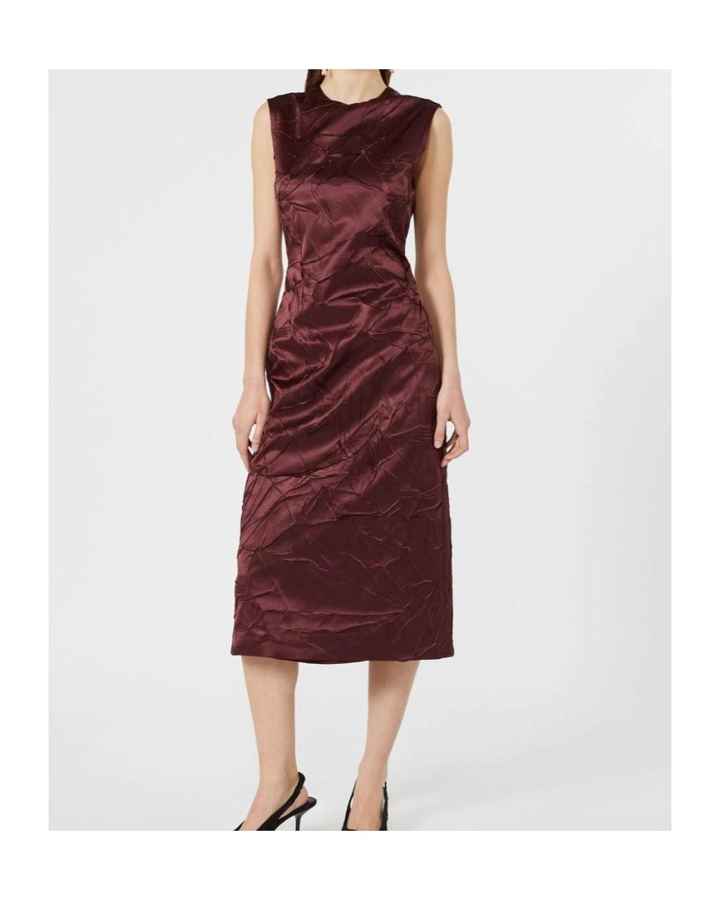 Max Mara Purple Satin Princess-Line Dress