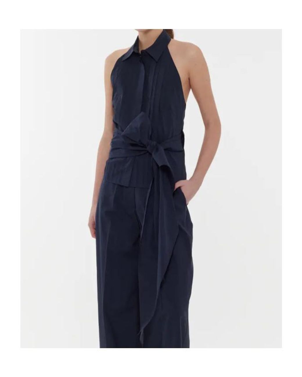 P.A.R.O.S.H. Blue Pleated Top