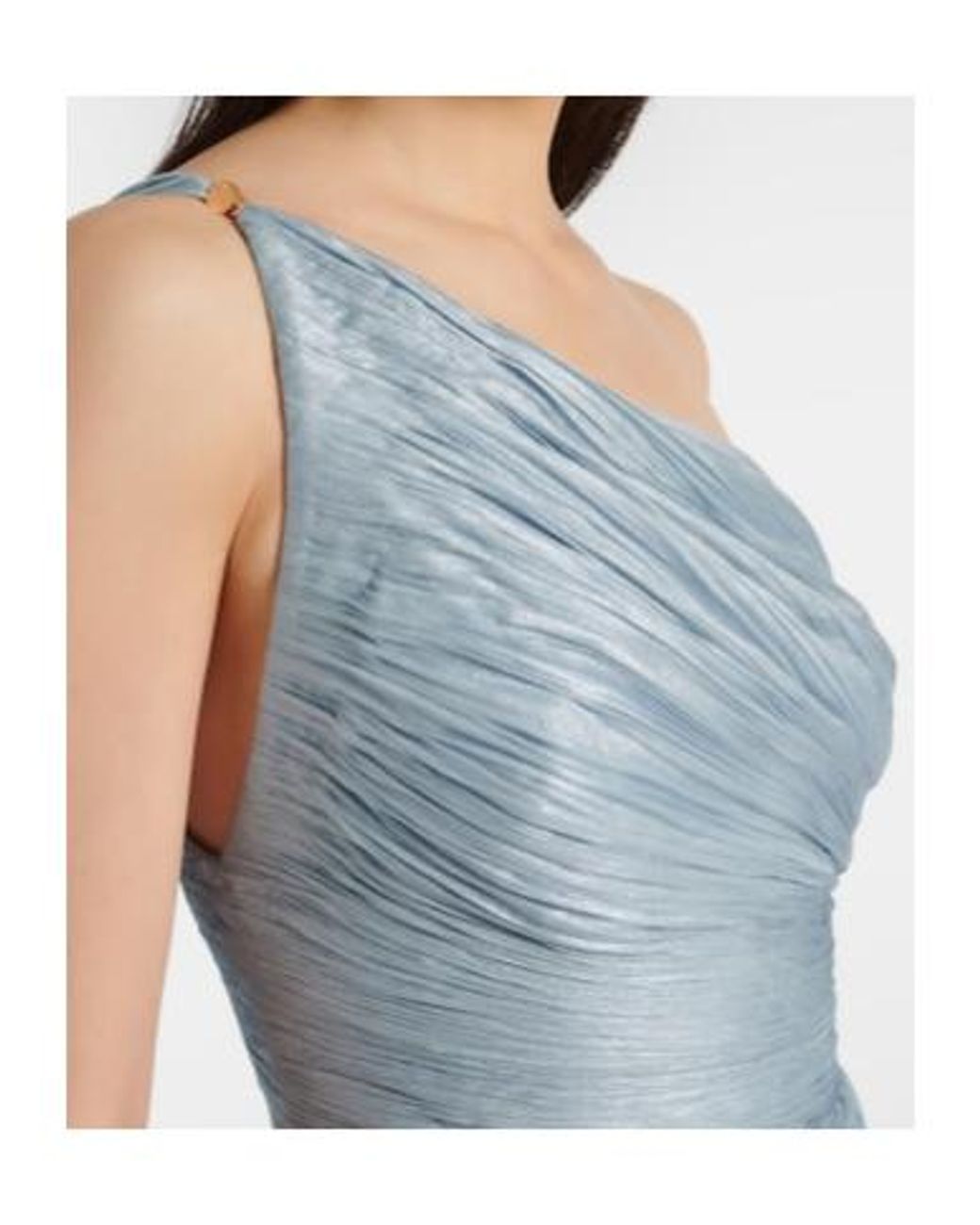 Maria Lucia Hohan Blue Florencia One-Shoulder Silk Gown