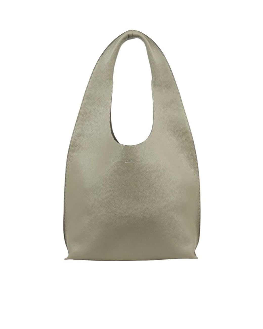 A.P.C. Gray Neige Clou Pebbled-Leather Tote Bag