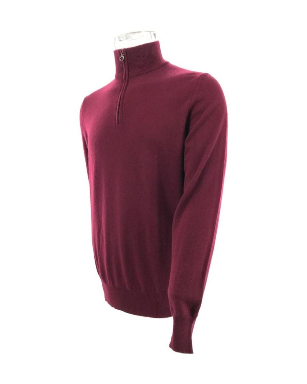Ferragamo Red Semi-Zipper Knitted Sweater for men