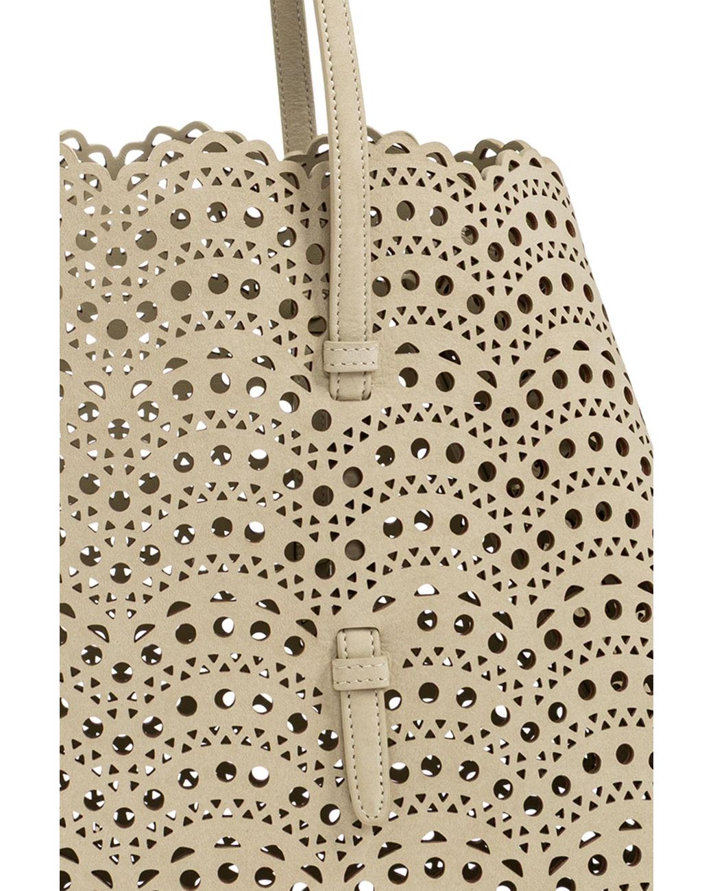 Alaïa Natural Alaïa Mina 37 Laser-Cut Tote Bag