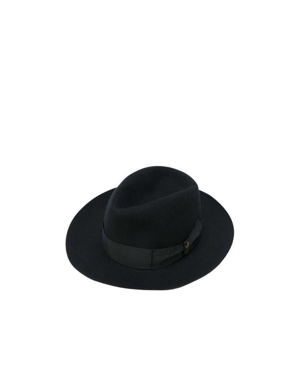 Borsalino Black Tonal Band Fedora Hat for men