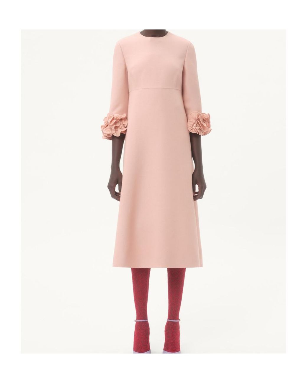 Valentino Pink Crepe Couture Midi Dress