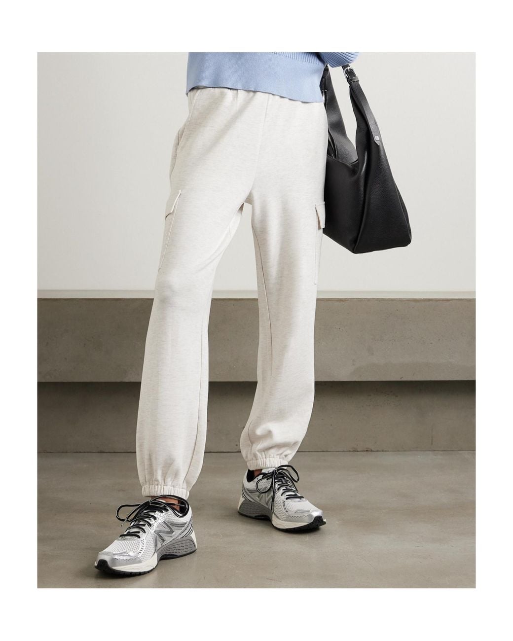 Varley White Elastic Waistband Casual Pants