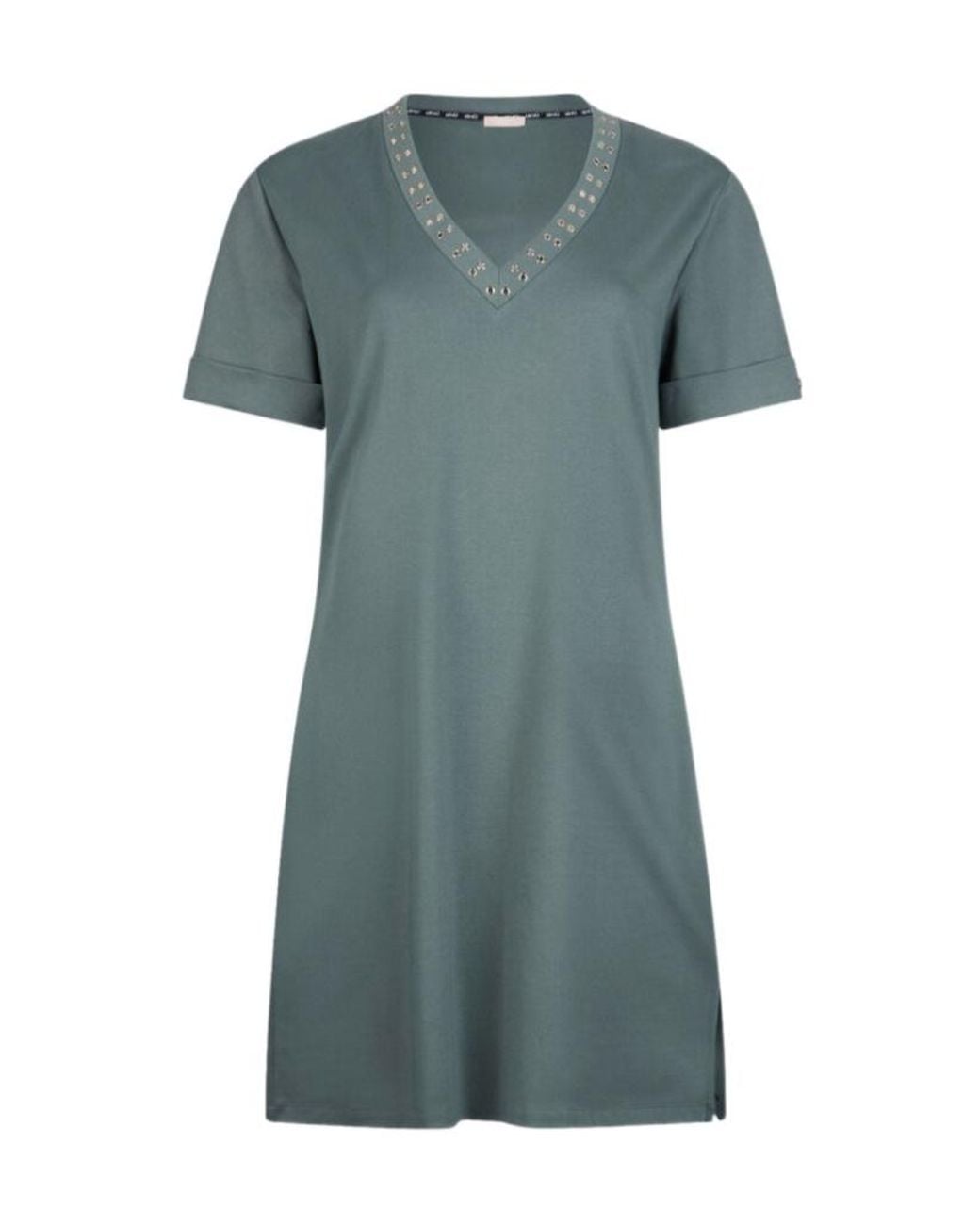 Liu Jo Green Decorative Eyelets Short Dress