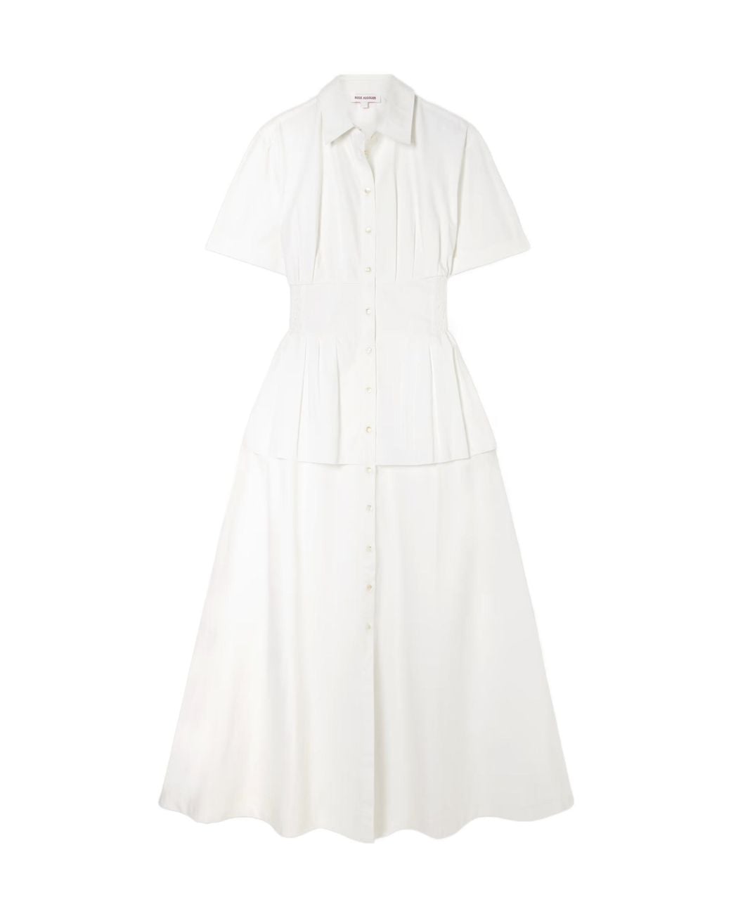Rosie Assoulin White Cotton-Poplin Maxi Shirt Dress