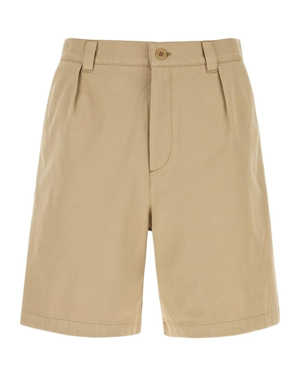 A.P.C. Natural Straight Hem Pleated Shorts for men