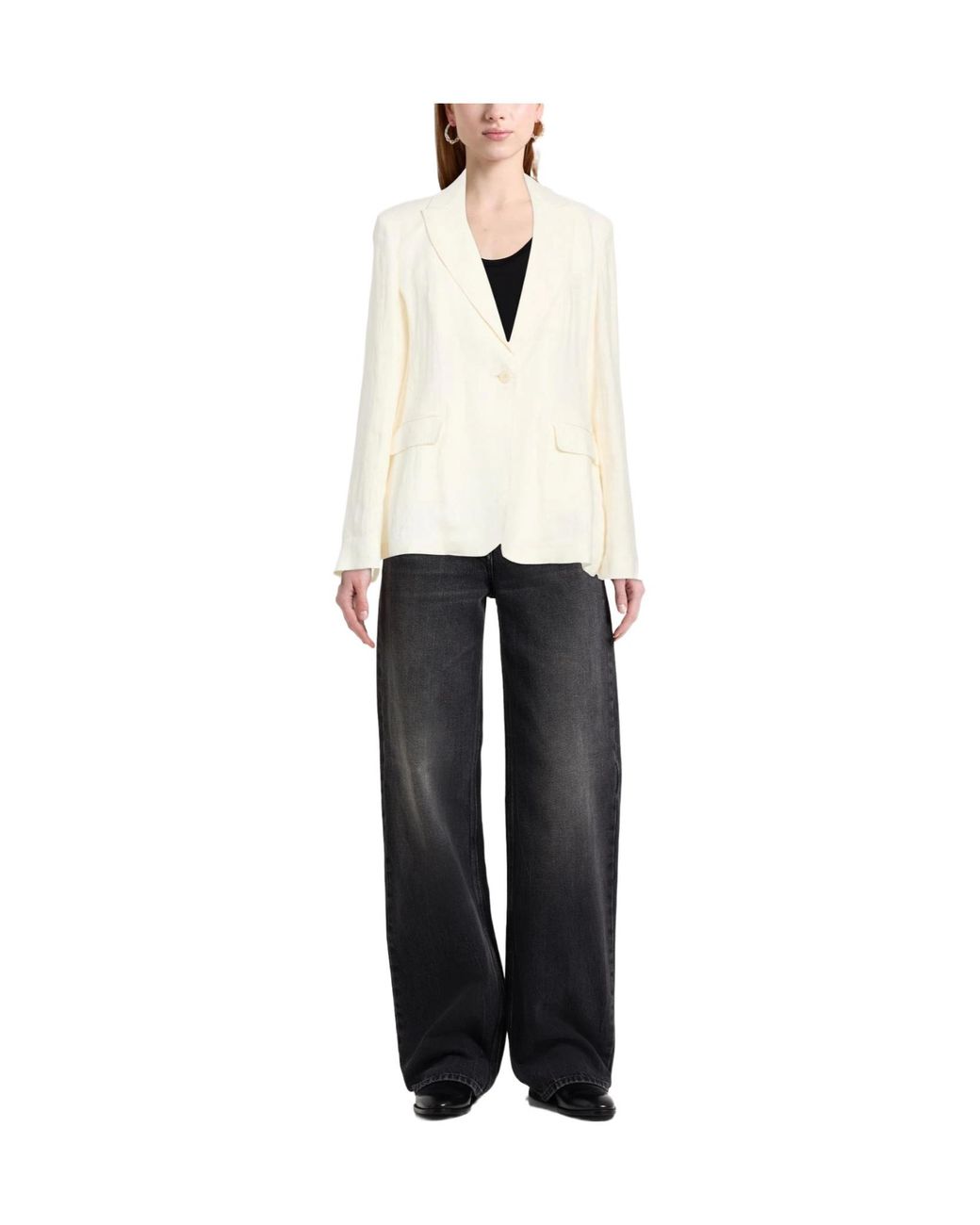 Weekend by Maxmara White Linen Single- Blazer