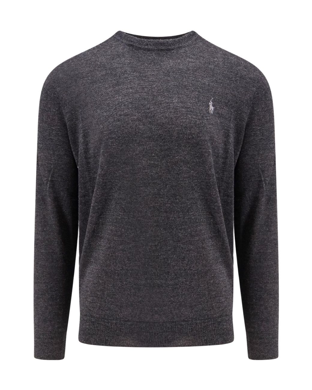Polo Ralph Lauren Gray Logo Embroidered Crewneck Jumper for men
