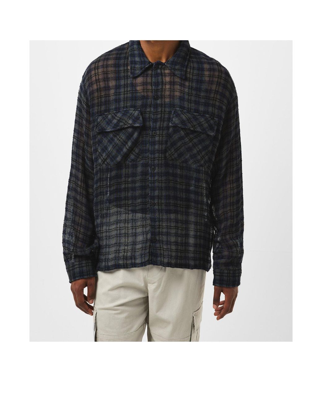 Represent Black Plaid Shirt for men