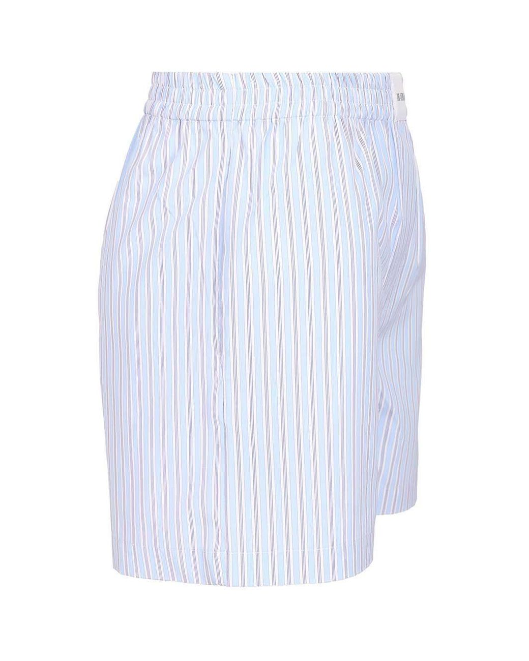 The Attico Blue The Logo Patch Striped Shorts