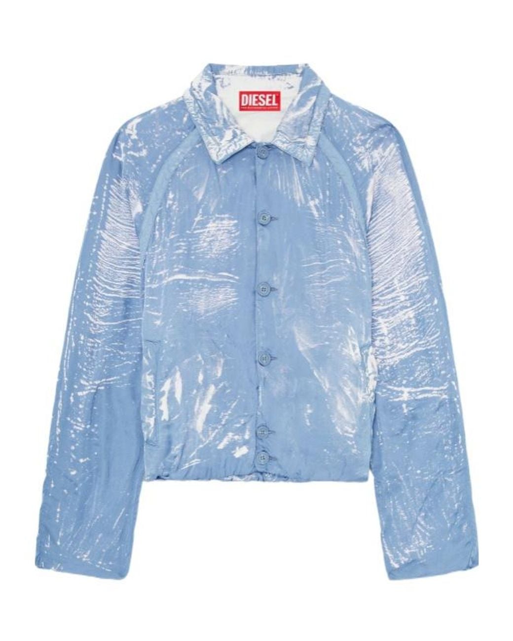 DIESEL Blue J-Orion-Plain Shirt-Collar Jacket for men