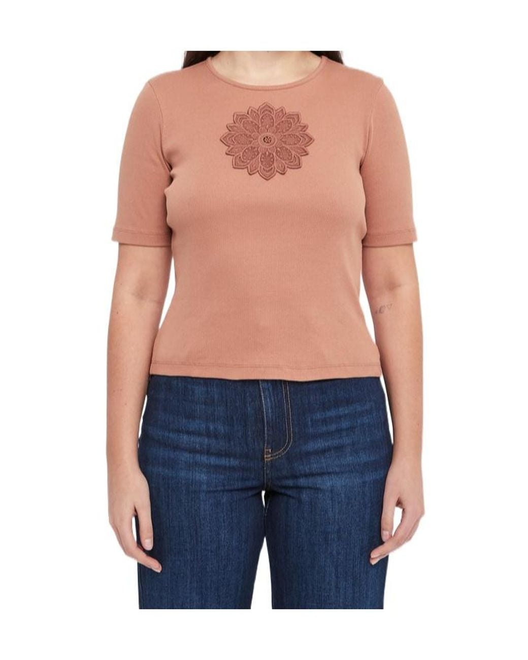 Twinset Blue Embroidered Details T-Shirt
