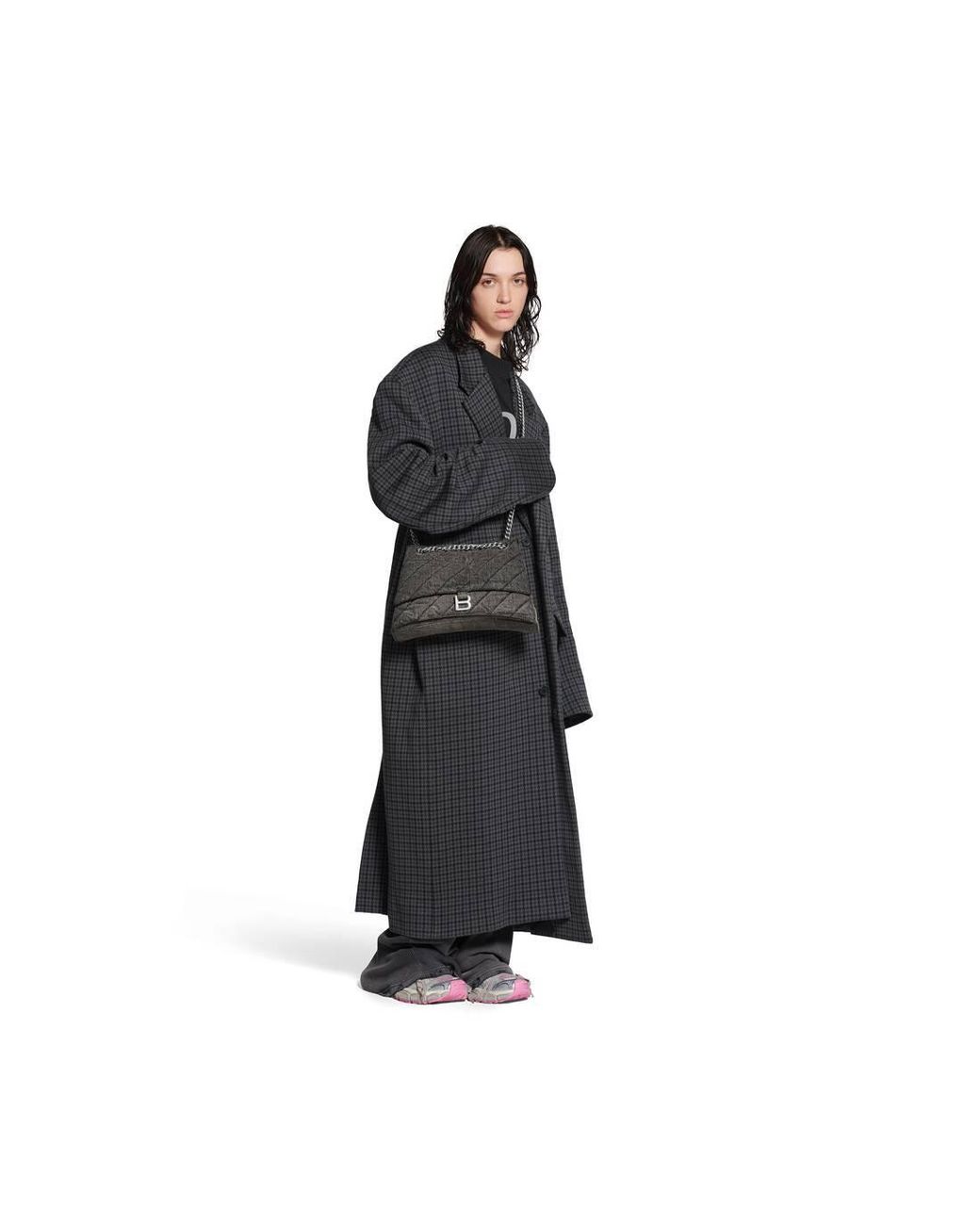 Balenciaga Black Crush Medium Quilted Shoulder Bag