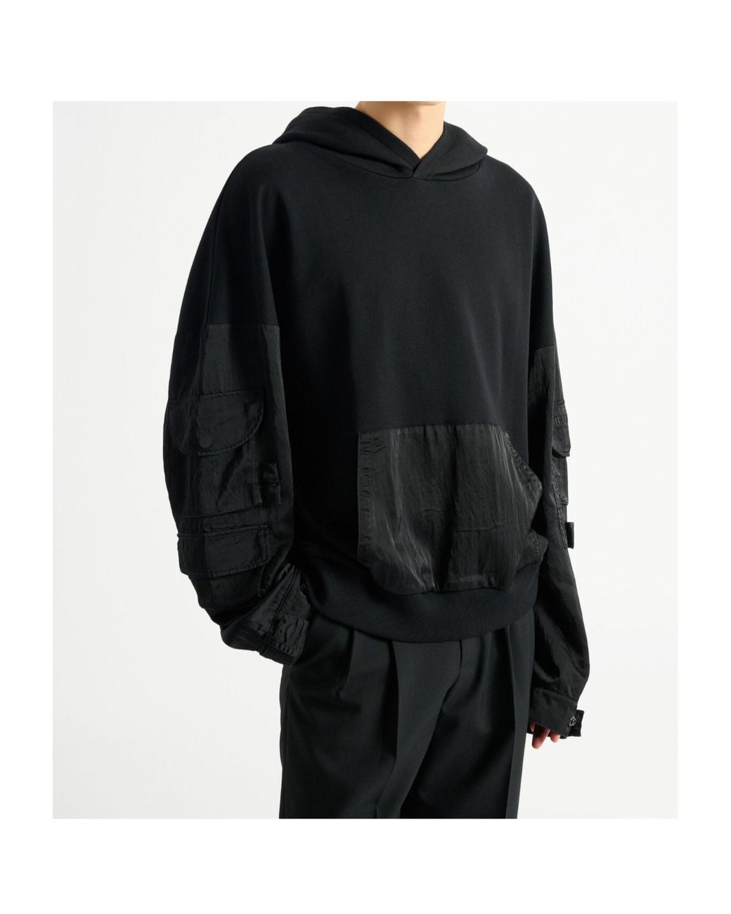Balmain Black Vintage Utility Hoodie for men
